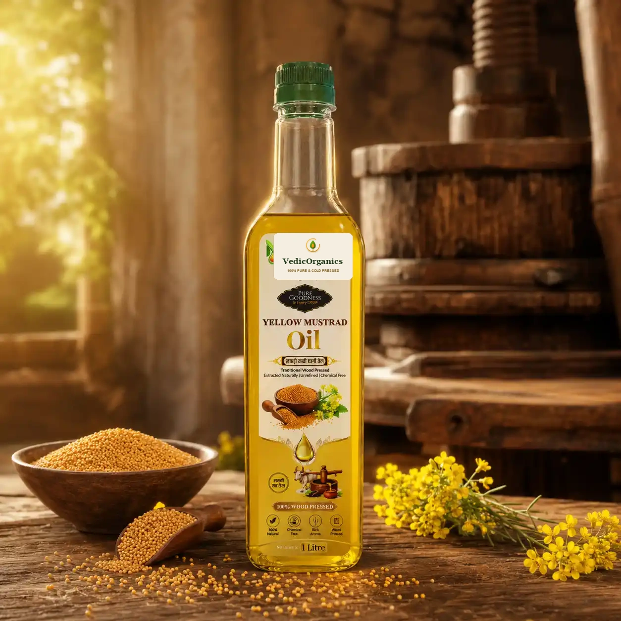 Wood Pressed Yellow Mustard Oil